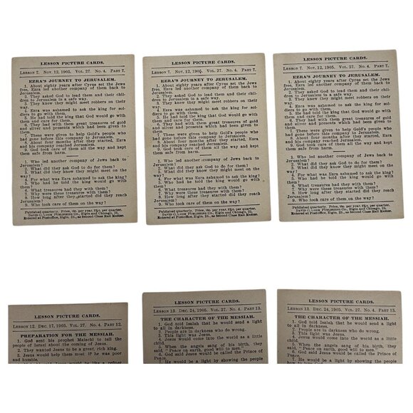 10 Antique 1905 Christian Bible Lesson Picture Cards David C Cook Duplicates - Picture 8 of 10